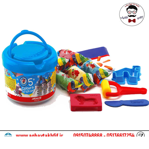 خمیر 5 رنگ سطلی آریا