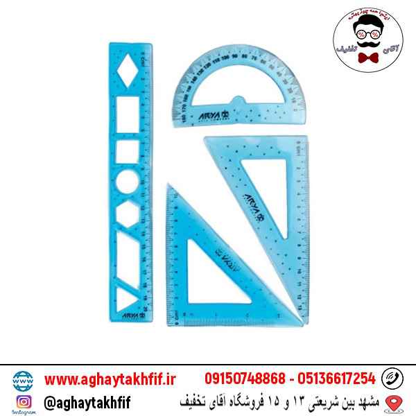 ست خطکش ژلهای ۴ تکه آریا