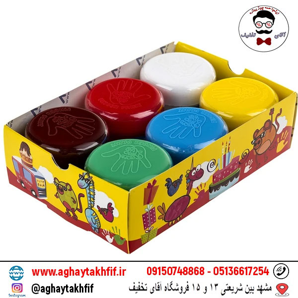 رنگ انگشتی 6 رنگ آریا