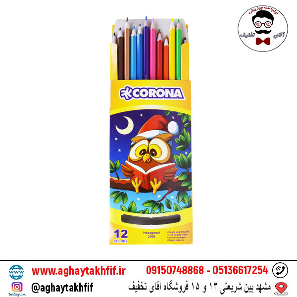 مداد رنگی 12 رنگ کرونا